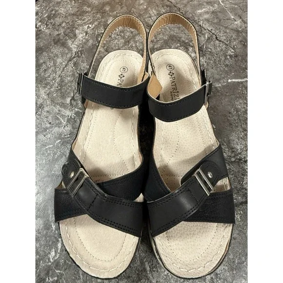 Patrizia By Spring Step Womens Cirielle Wedge Sandal‎ Comfort Walk Black 41/10 - Picture 3 of 12